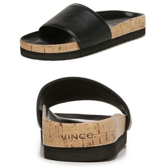 Vince Shoes - Vince Gavin Leather cork Slides